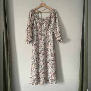 ASTR Floral Off the Shoulder Midi Dress